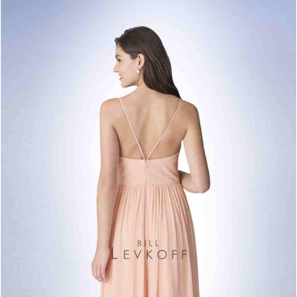 Bill Levkoff Shell Pink Bridesmaid Dress style #1273 - Picture 2 of 7